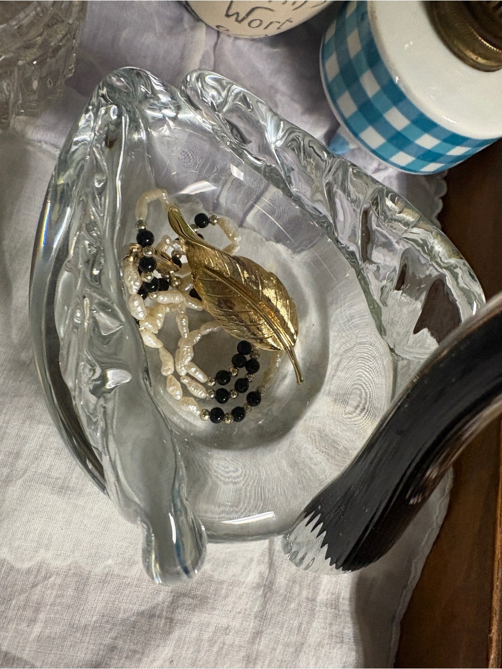 Belfor Crystal Swan Trinket Dish 7.5” MCM - Picture 6 of 10